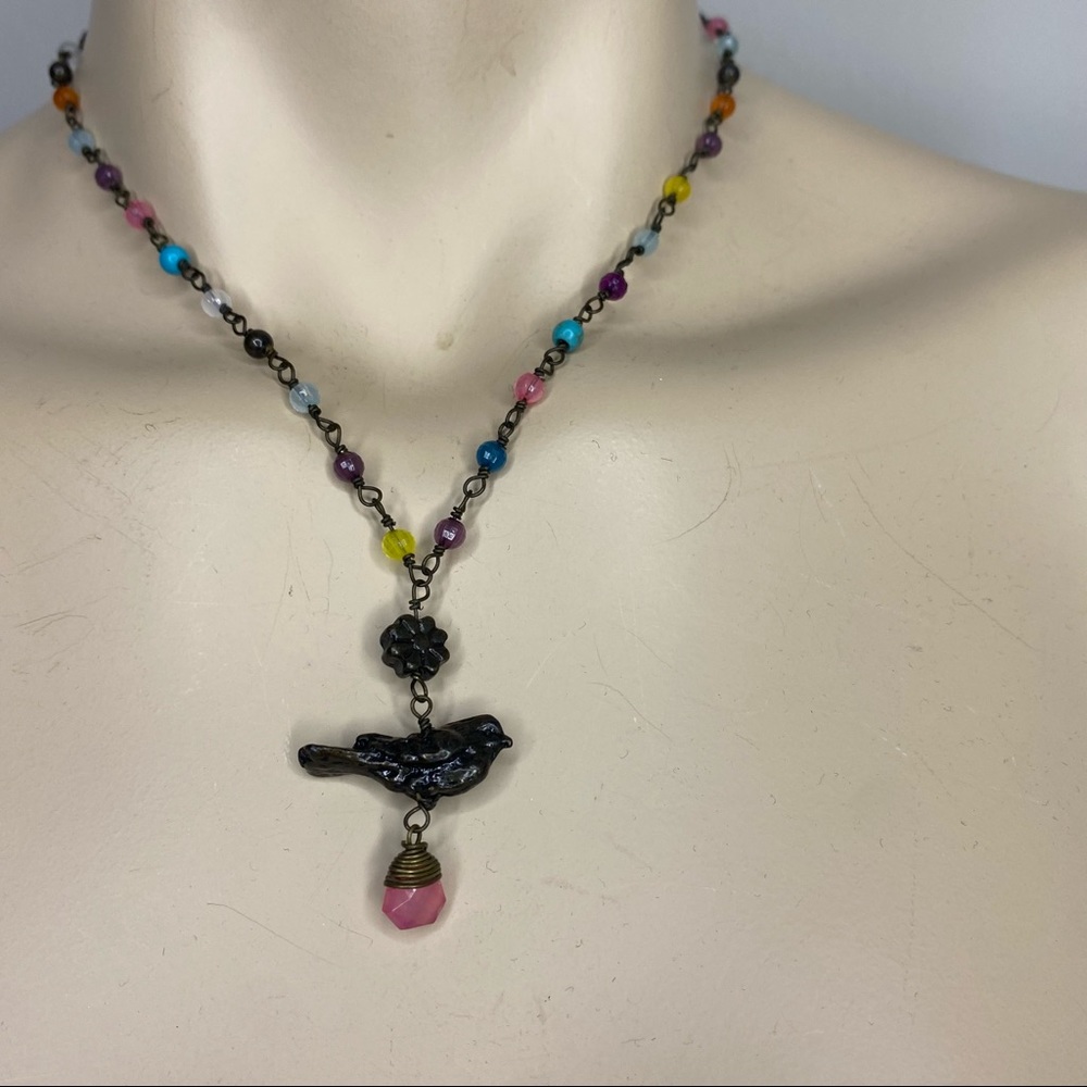 Plunder Bead Bird Necklace - Picture 3 of 7